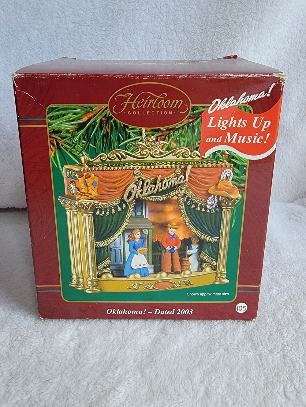 NIB Vintage Carlton Cards 2003 Oklahoma Musical Broadway Christmas Ornament